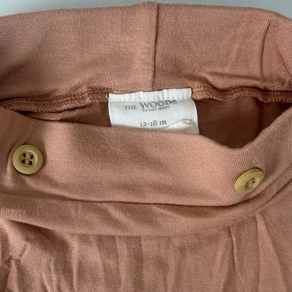 Kate Quinn the Woods Bamboo Kids High-Waist Bloomer Shorts in Dusty Peach - Picture 3 of 3